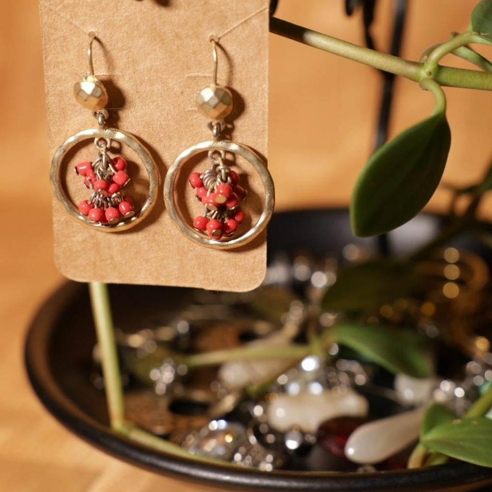 Vintage Gold Tone Boho Vibe Earrings